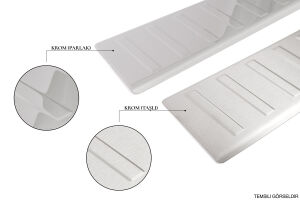 OMSA Audi Q2 Krom Arka Tampon Eşiği Taşlı 2016-2020 Arası