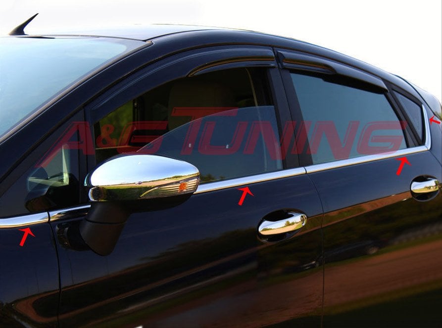Ford Fiesta Krom Cam Çıtası Tk 2009 - 2017 8Prç Paslanmaz Çelik