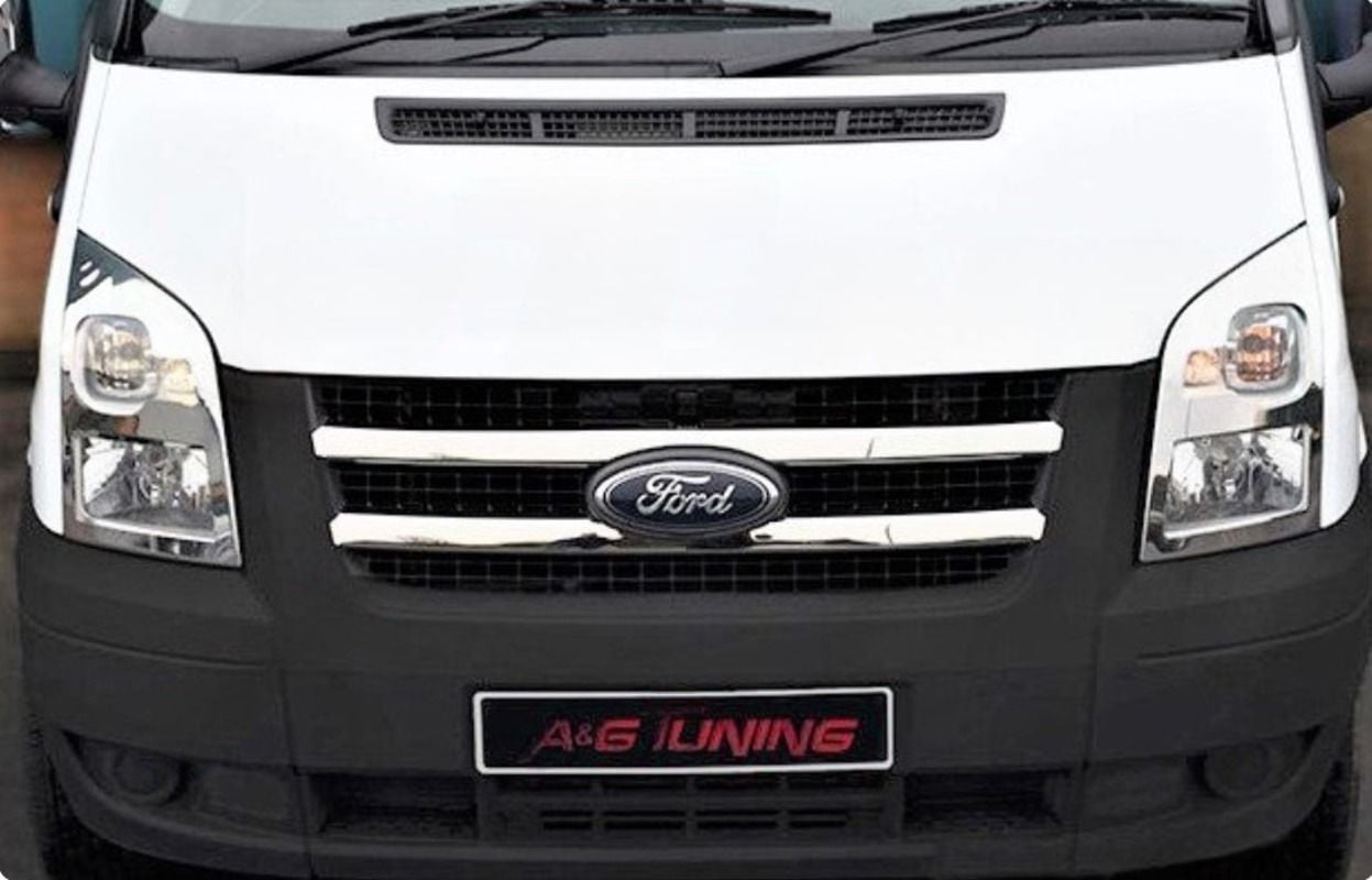 Ford Transit Krom Ön Panjur 2007-2010 2 Parça Paslanmaz Çelik