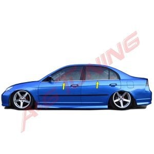 Honda Civic Krom Cam Çıtası Tk 2002-2006 4Prç Paslanmaz Çelik