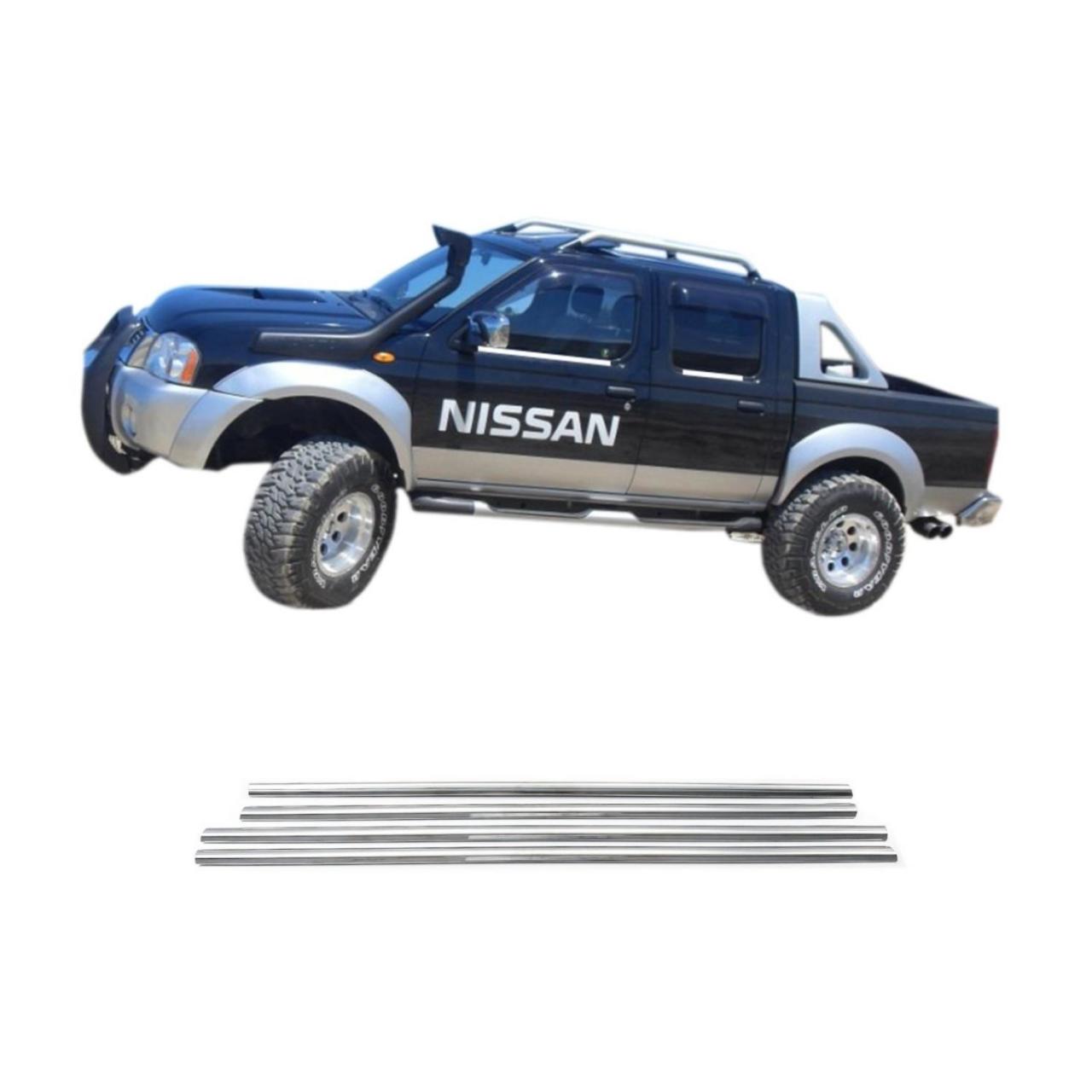 Nissan Pick Up Krom Cam Çıtası 2000 Üzeri 4Prç Paslanmaz Çelik