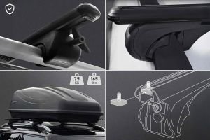 Universal Ara Atkı Bold Bar Siyah 96-112cm 2 Parça