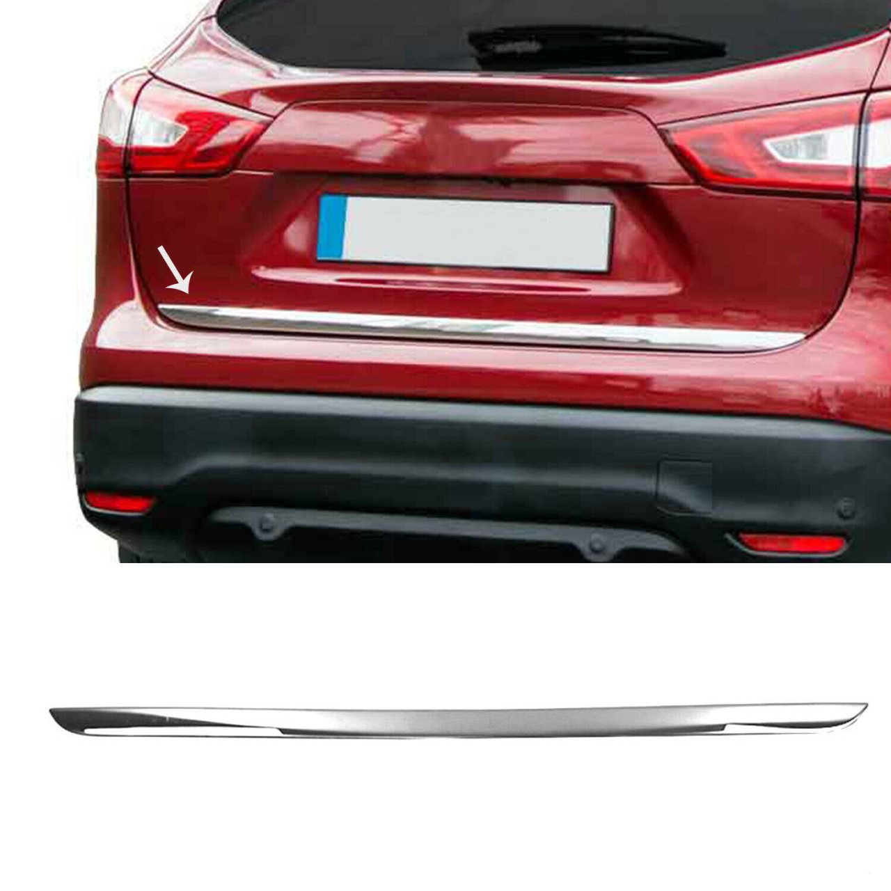 Nissan Qashqai Krom Bagaj Alt Çıta Formlu 2014 - 2021 Arası Paslanmaz Çelik