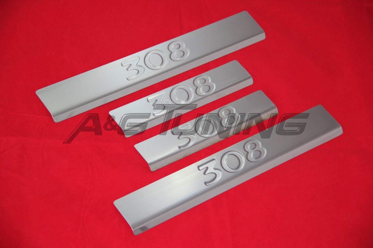 Peugeot 308 Krom Kapı Eşiği 4Prç 2007-2013 Paslanmaz Çelik