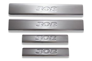 Peugeot 308 Krom Kapı Eşiği 4Prç 2007-2013 Paslanmaz Çelik