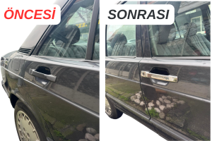 Mercedes W201 E-190 Krom Kapı Kolu Takımı Çift Delik 1983-1993 4 Parça