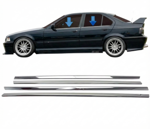 Bmw E36 Sedan Krom Cam Alt Çıtası 4 Parça 1991-1998 Paslanmaz Çelik