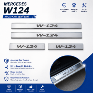 Mercedes W214 Krom Kapı Eşiği Takımı 1984-1995 Paslanmaz Çelik