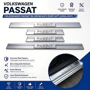 Volkswagen Passat B6 Krom Kapı Eşiği 2005-2011 Arası P.Çelik