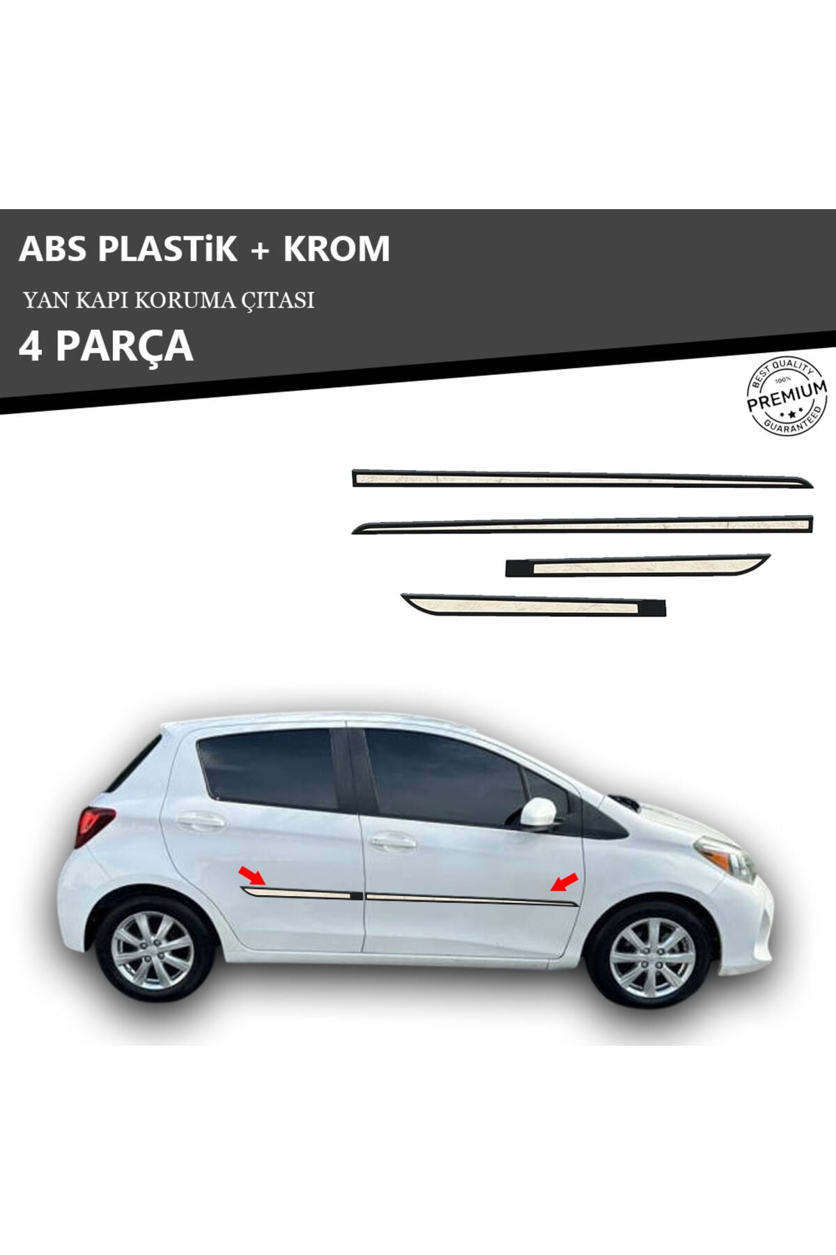 TOYOTA YARİS 2014 ÜZERİ YAN KAPI KORUMA ÇITASI PLASTİK + KROM