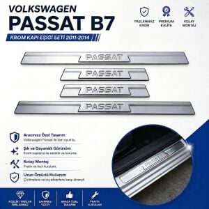 Volkswagen Passat B7 Krom Kapı Eşiği 2011-2014 Arası P.Çelik