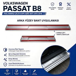Volkswagen Passat B8 Krom Kapı Eşiği 2015-2018 Arası P.Çelik