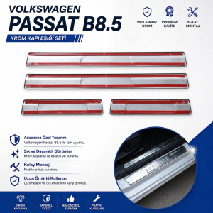 Volkswagen Passat B8.5 Krom Kapı Eşiği 2018 ve Üzeri P.Çelik