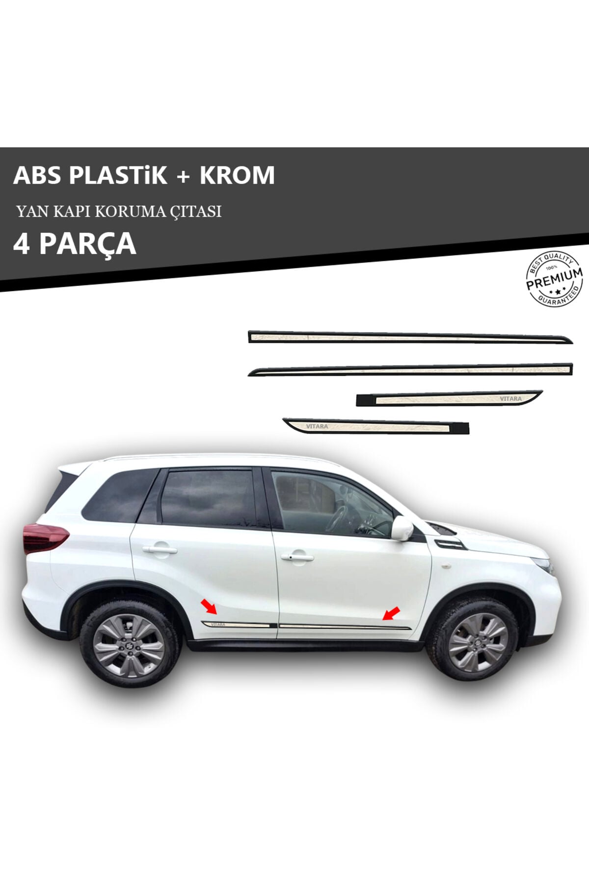 SUZUKİ VİTARA 2014 ÜZERİ YAN KAPI KORUMA ÇITASI PLASTİK + KROM