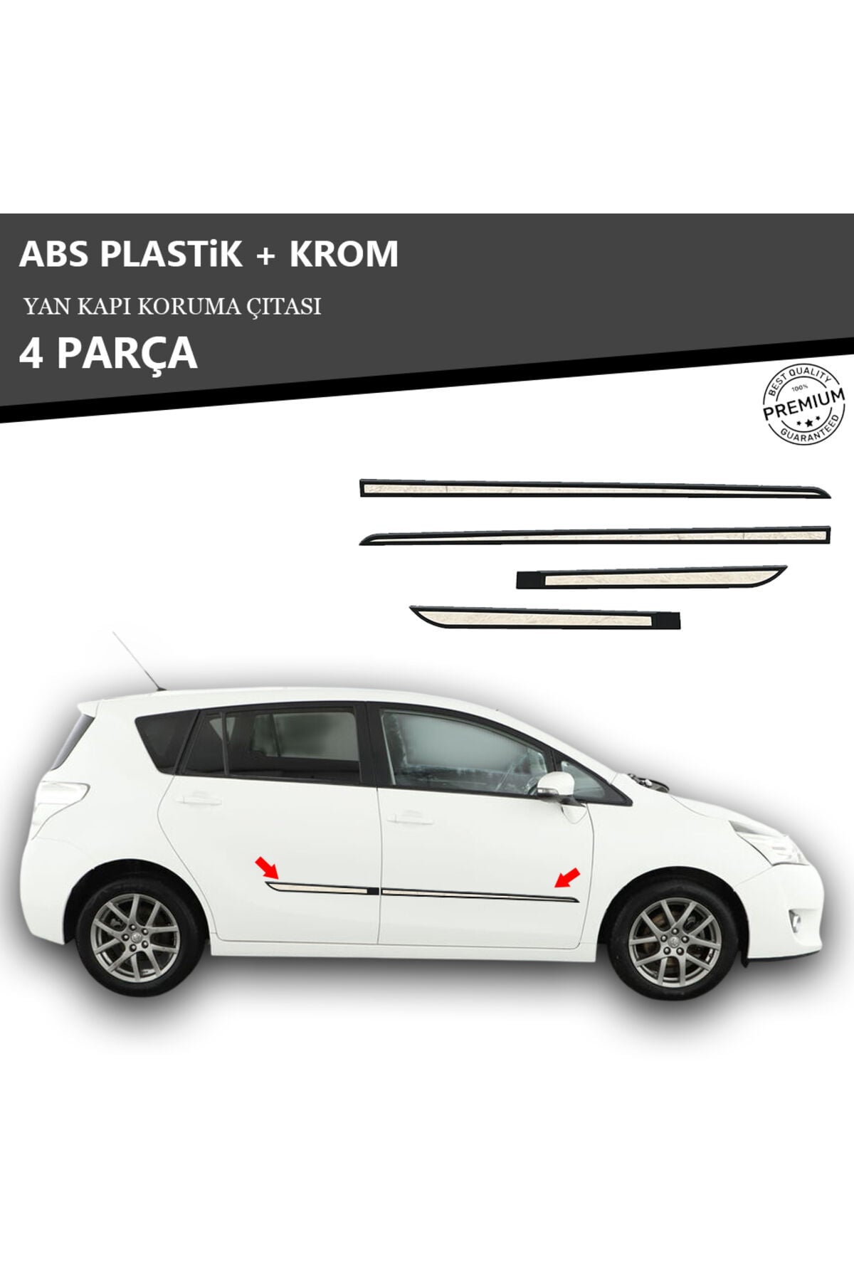 TOYOTA VERSO 2010 ÜZERİ YAN KAPI KORUMA ÇITASI PLASTİK + KROM