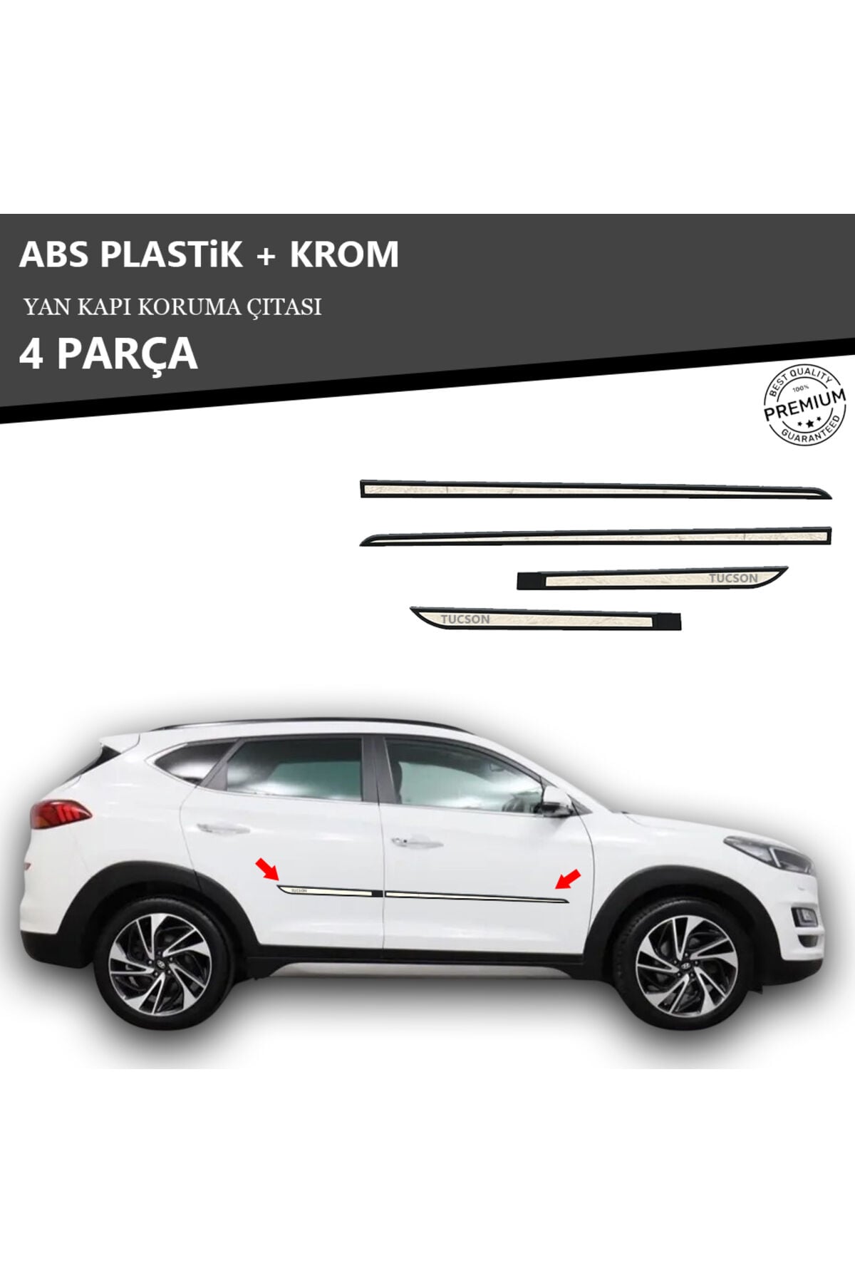 HYUNDAİ TUCSON 2014-2020 ARASI YAN KAPI KORUMA ÇITASI PLASTİK + KROM