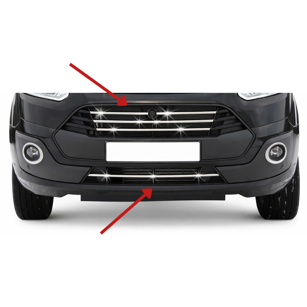 Ford Custom 2012-2017 Arası Krom Ön Tampon Çıtası 5 Parça