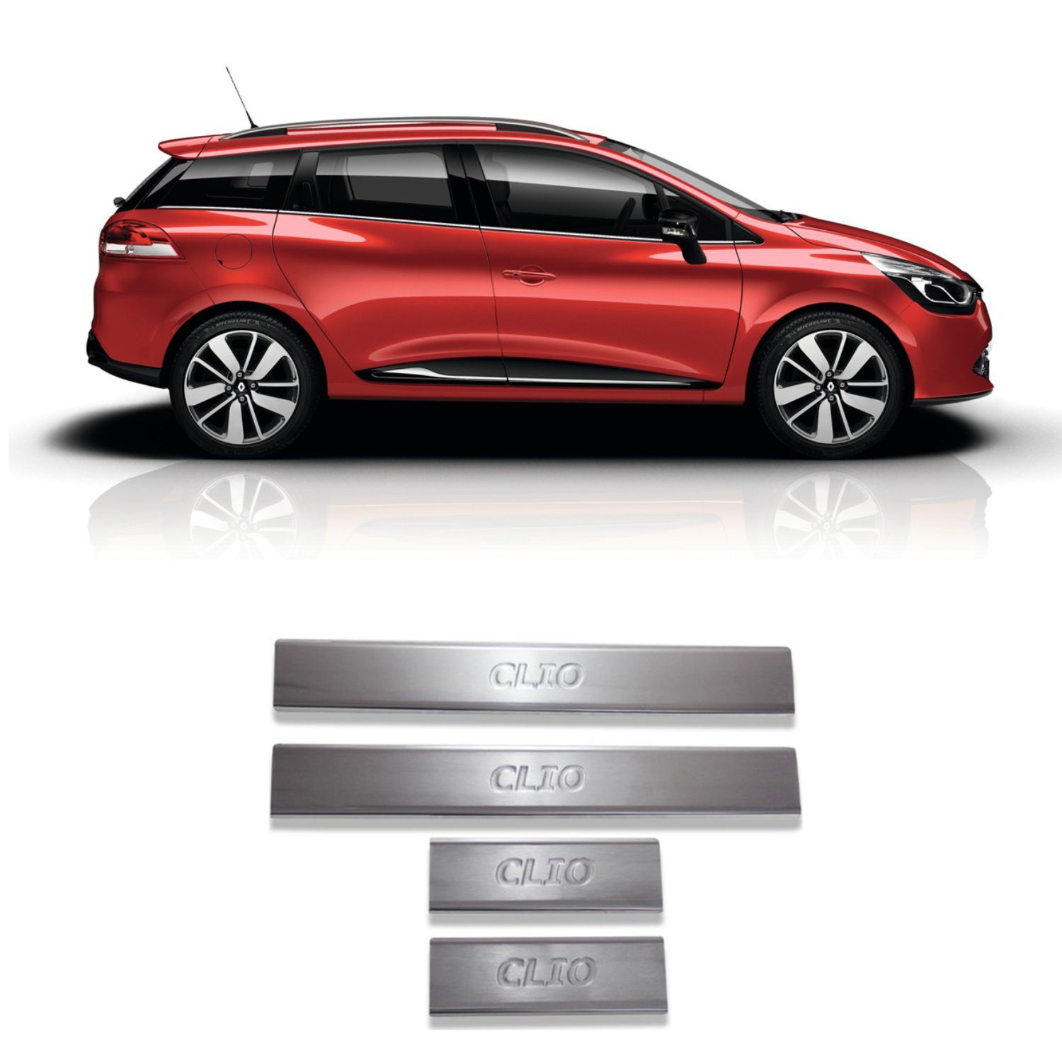 Renault Clio 4 Sport Tourer Krom Kapı Eşiği Paslanmaz Çelik