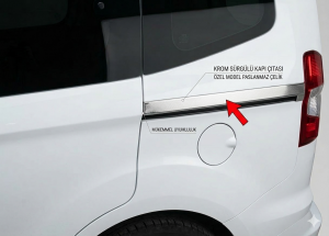 Ford Courier 2014-2023 Arası Krom Sürgülü Kapı Çıtası 2 parça
