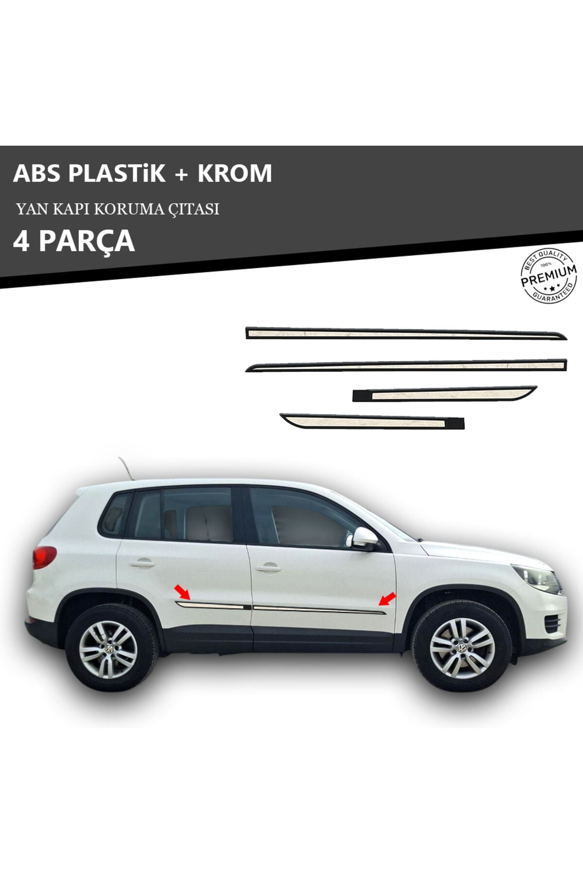 VOLKSWAGEN TIGUAN 2007 ÜZERİ YAN KAPI KORUMA ÇITASI PLASTİK + KROM