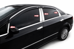 Fiat Linea 2007-2018 Arası Krom Direk Nikelajı 8 Parça Paslanmaz Çelik