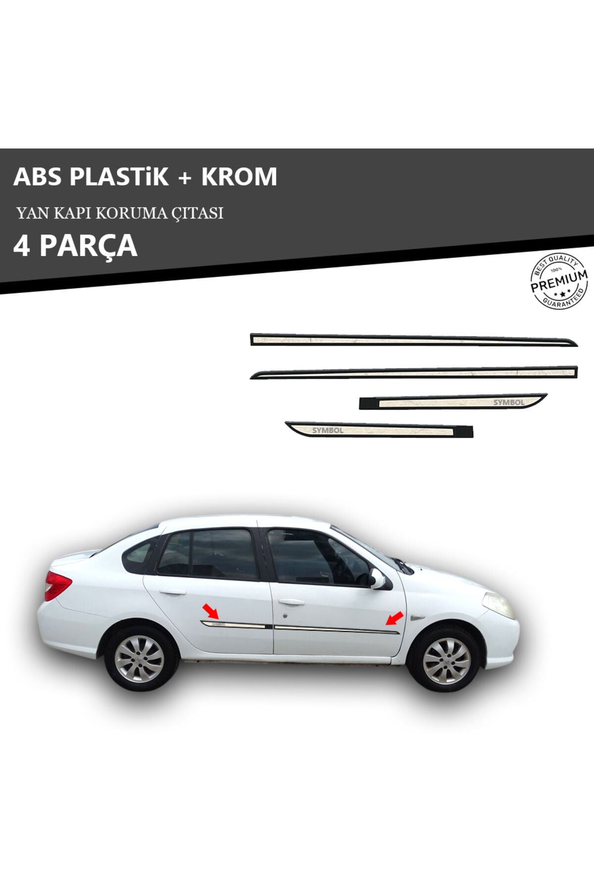 RENAULT SYMBOL 2009 ÜZERİ YAN KAPI KORUMA ÇITASI PLASTİK + KROM