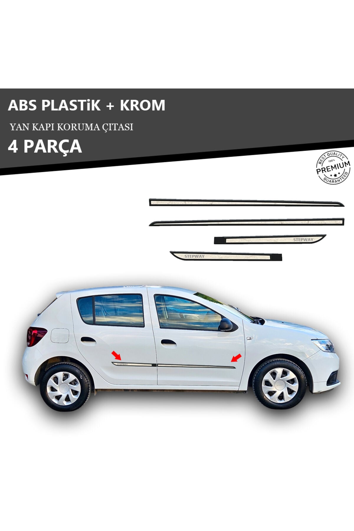 DACIA SANDEO STEPWAY YAN KAPI KORUMA ÇITASI PLASTİK + KROM