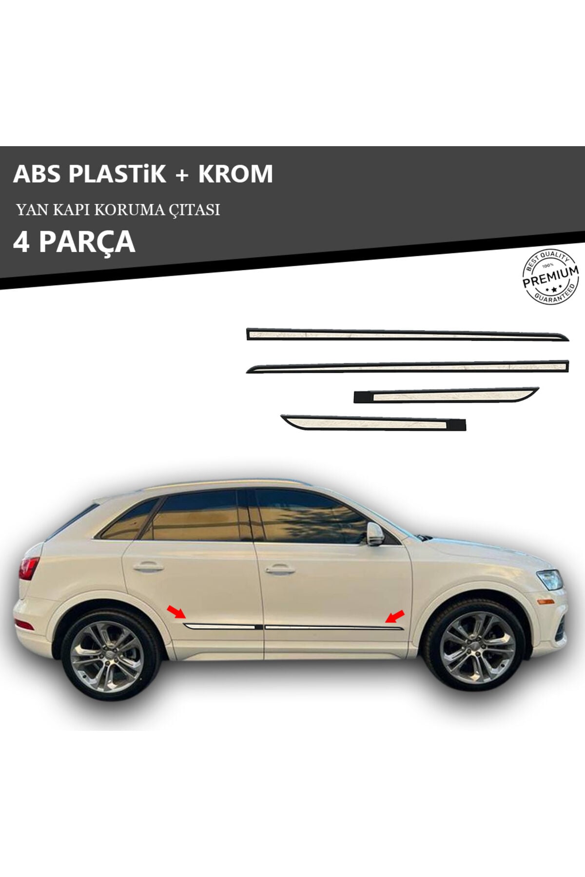 AUDI Q3 YAN KAPI KORUMA ÇITASI PLASTİK + KROM