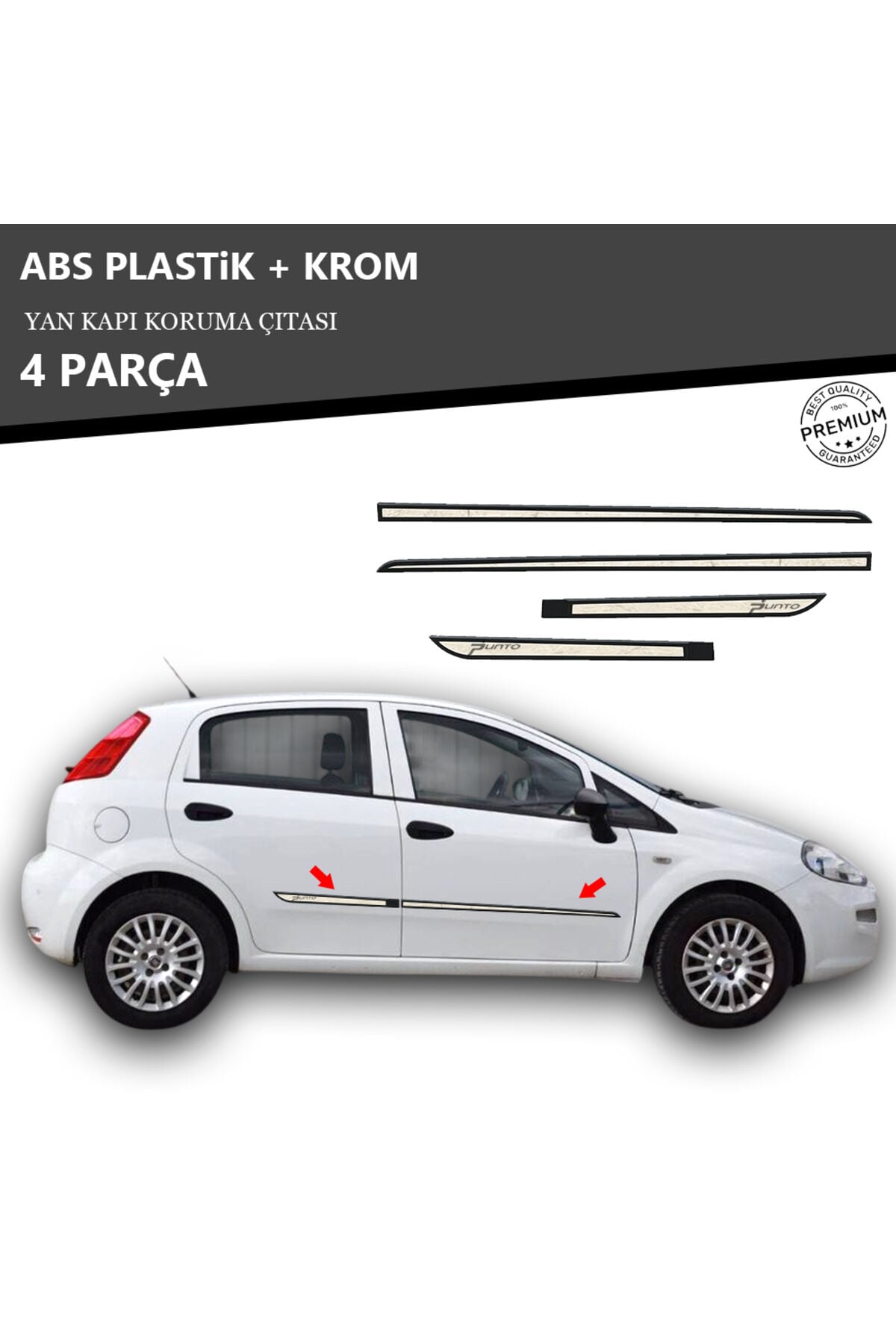 FIAT PUNTO YAN KAPI KORUMA ÇITASI PLASTİK + KROM