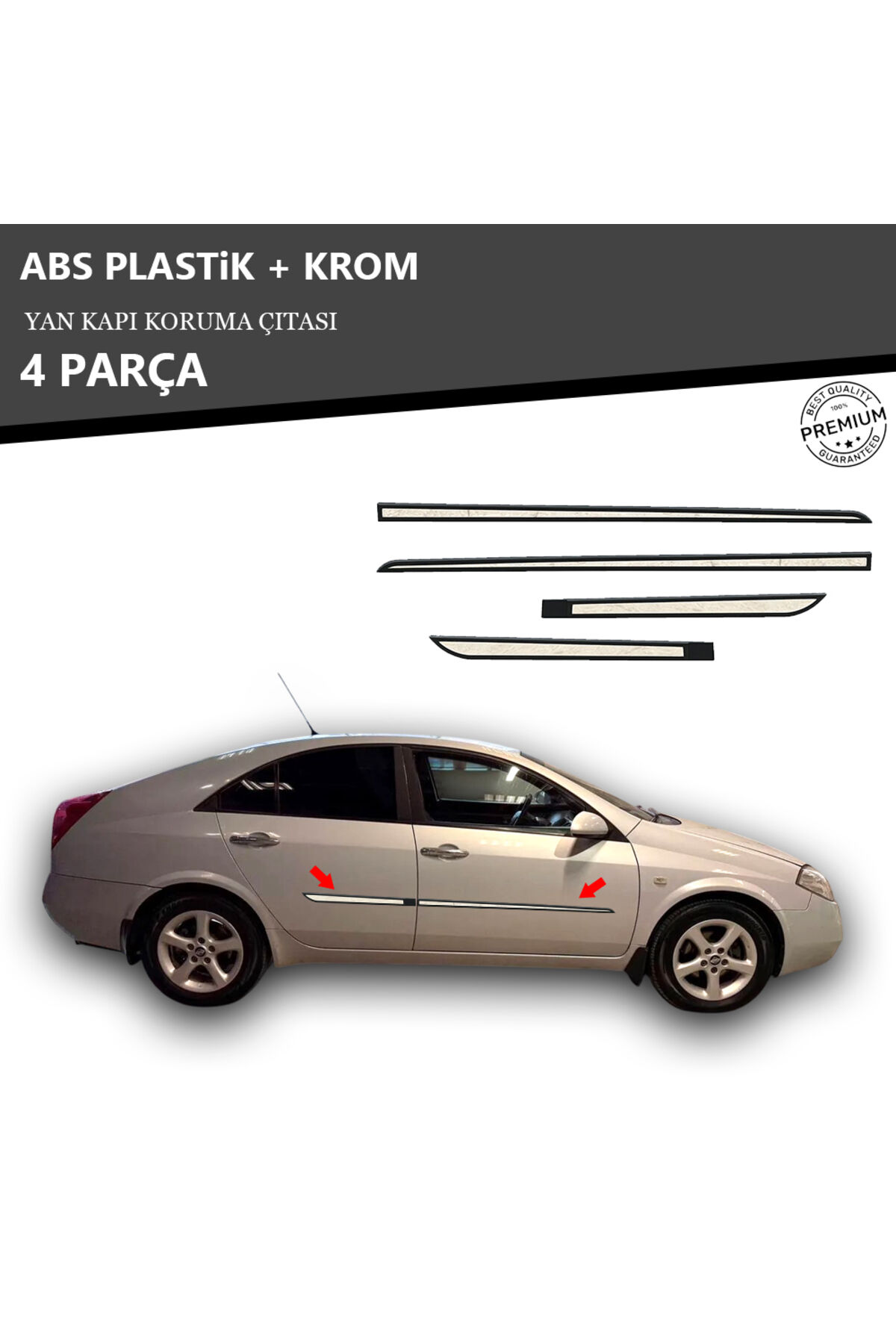 NİSSAN PRİMERA 2003 ÜZERİ YAN KAPI KORUMA ÇITASI PLASTİK + KROM