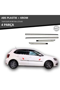 VOLKWAGEN POLO 2009- ÜZERİ YAN KAPI KORUMA ÇITASI PLASTİK + KROM