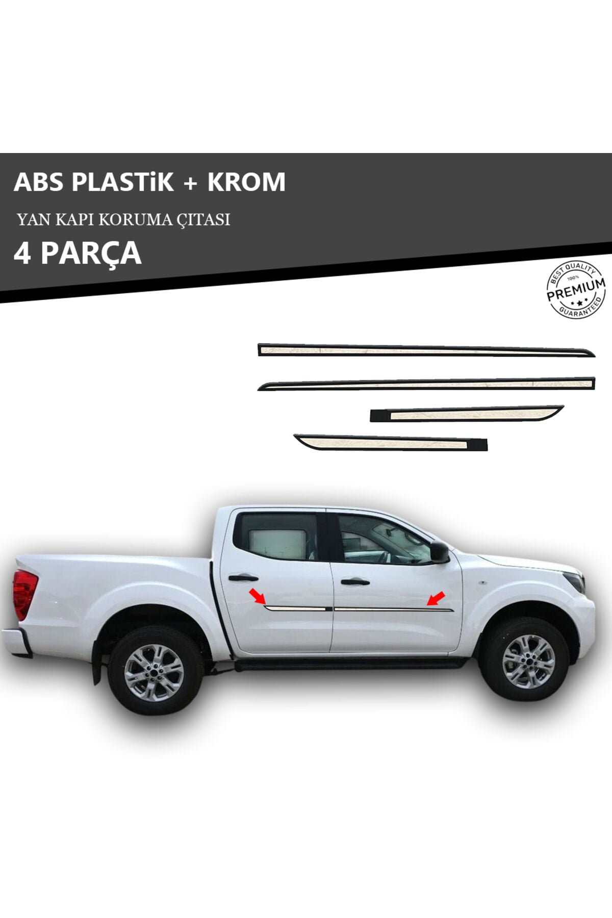NİSSAN NAVARA YAN KAPI KORUMA ÇITASI PLASTİK + KROM