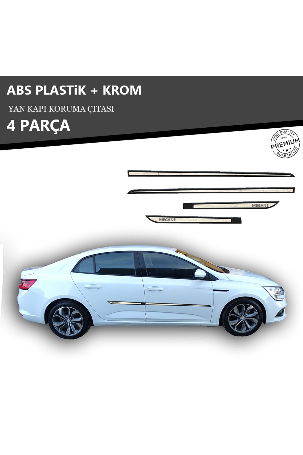 RENAULT MEGANE 4 SEDAN-HB YAN KAPI KORUMA ÇITASI PLASTİK + KROM