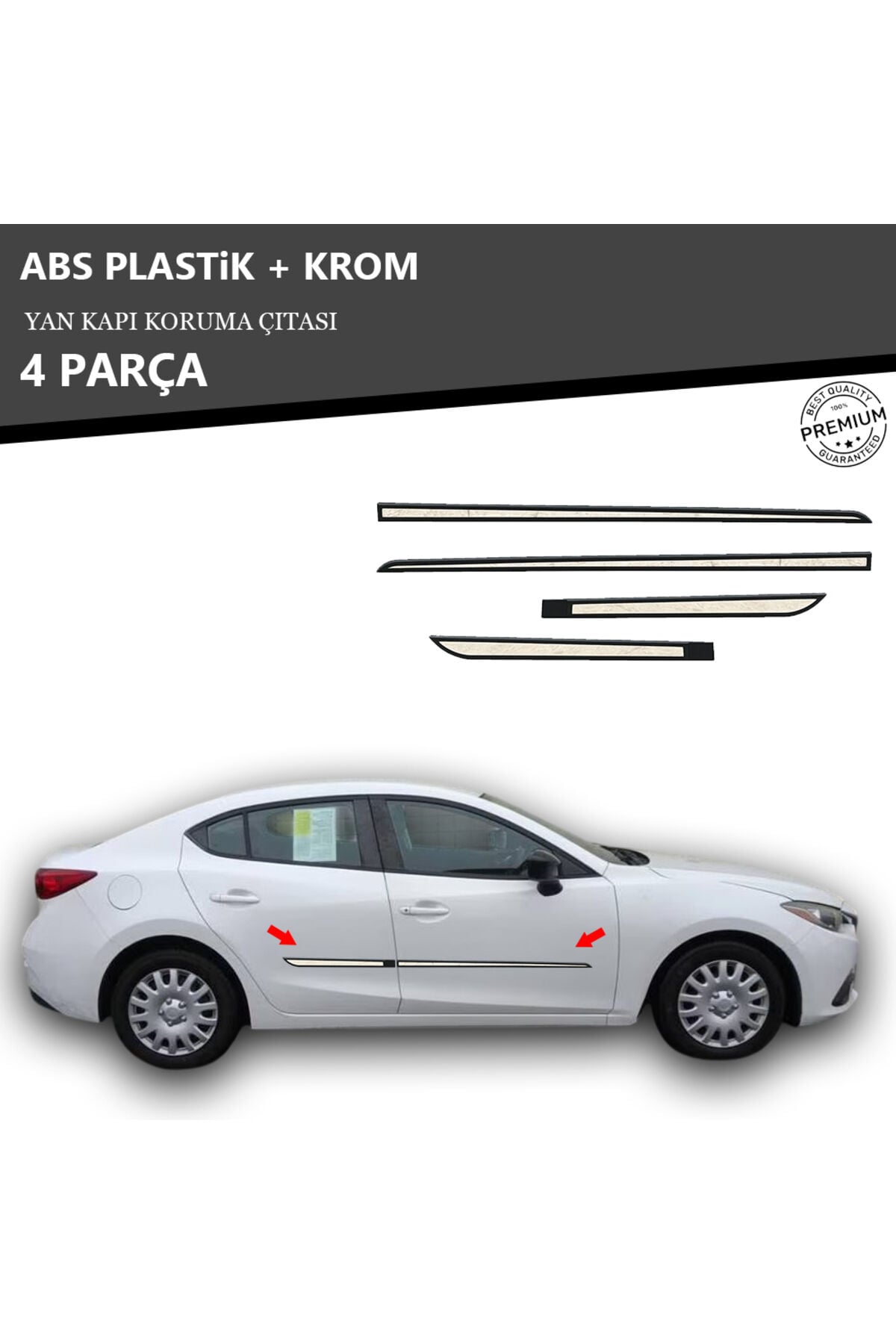 MAZDA 3 YAN KAPI KORUMA ÇITASI PLASTİK + KROM