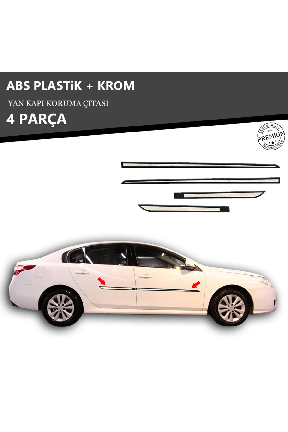 RENAULT LATİTUDE YAN KAPI KORUMA ÇITASI PLASTİK + KROM