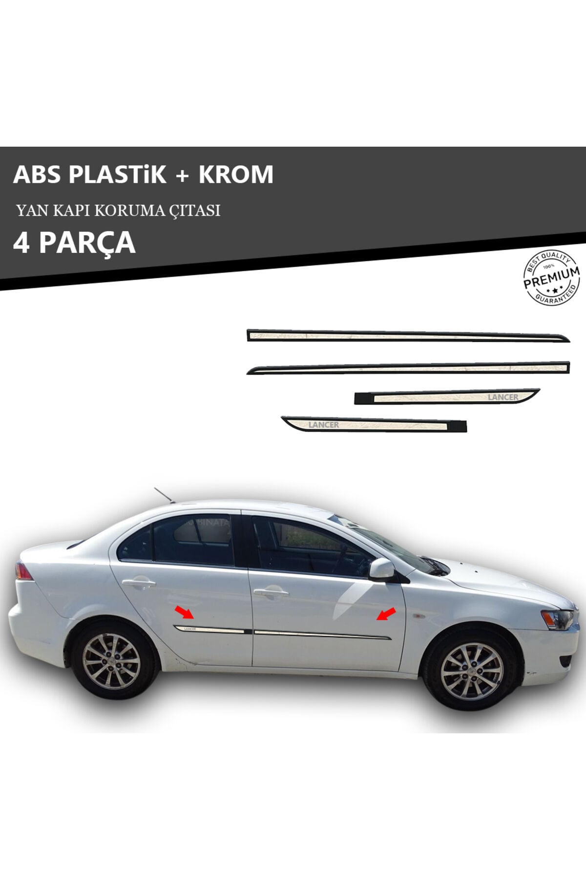 MİTSUBİSHİ LANCER YAN KAPI KORUMA ÇITASI PLASTİK + KROM
