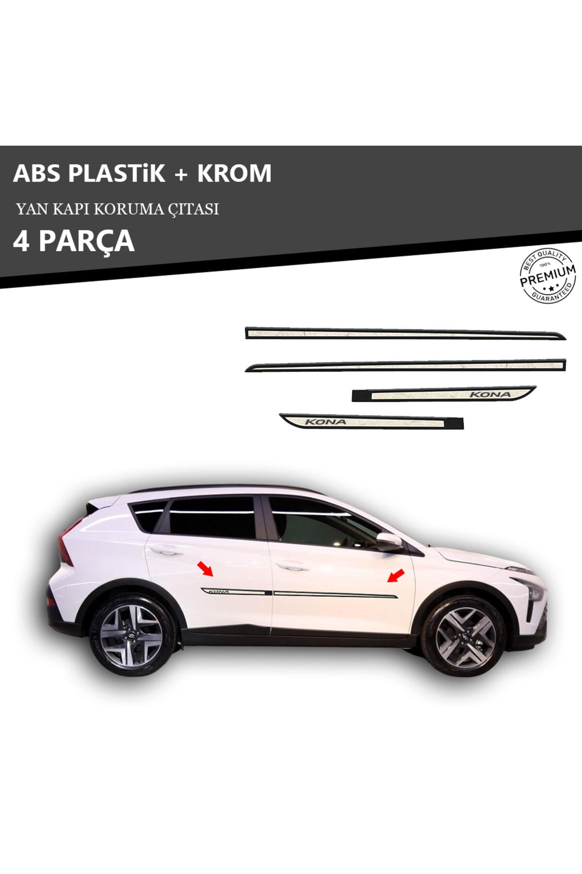 HYUNDAİ KONA YAN KAPI KORUMA ÇITASI PLASTİK + KROM