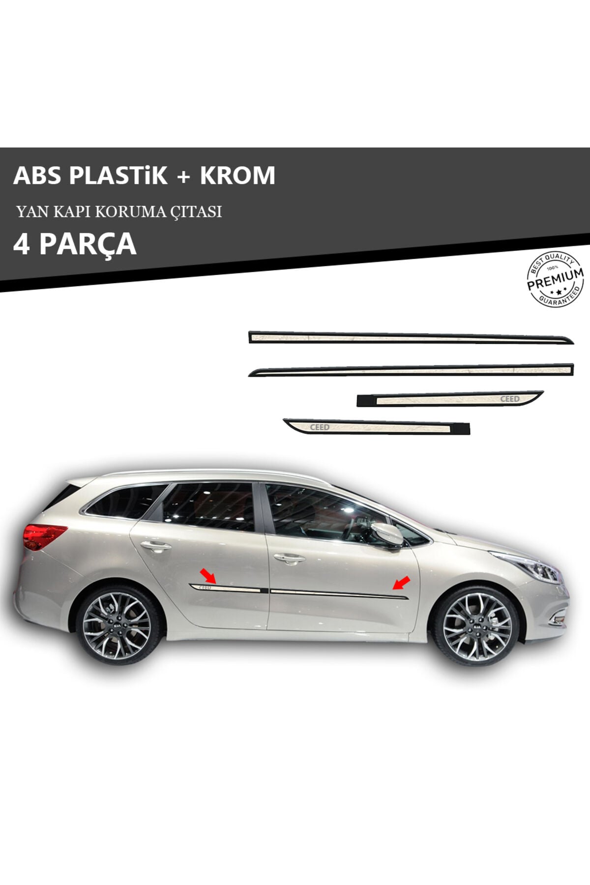 KİA CEED YAN KAPI KORUMA ÇITASI PLASTİK + KROM
