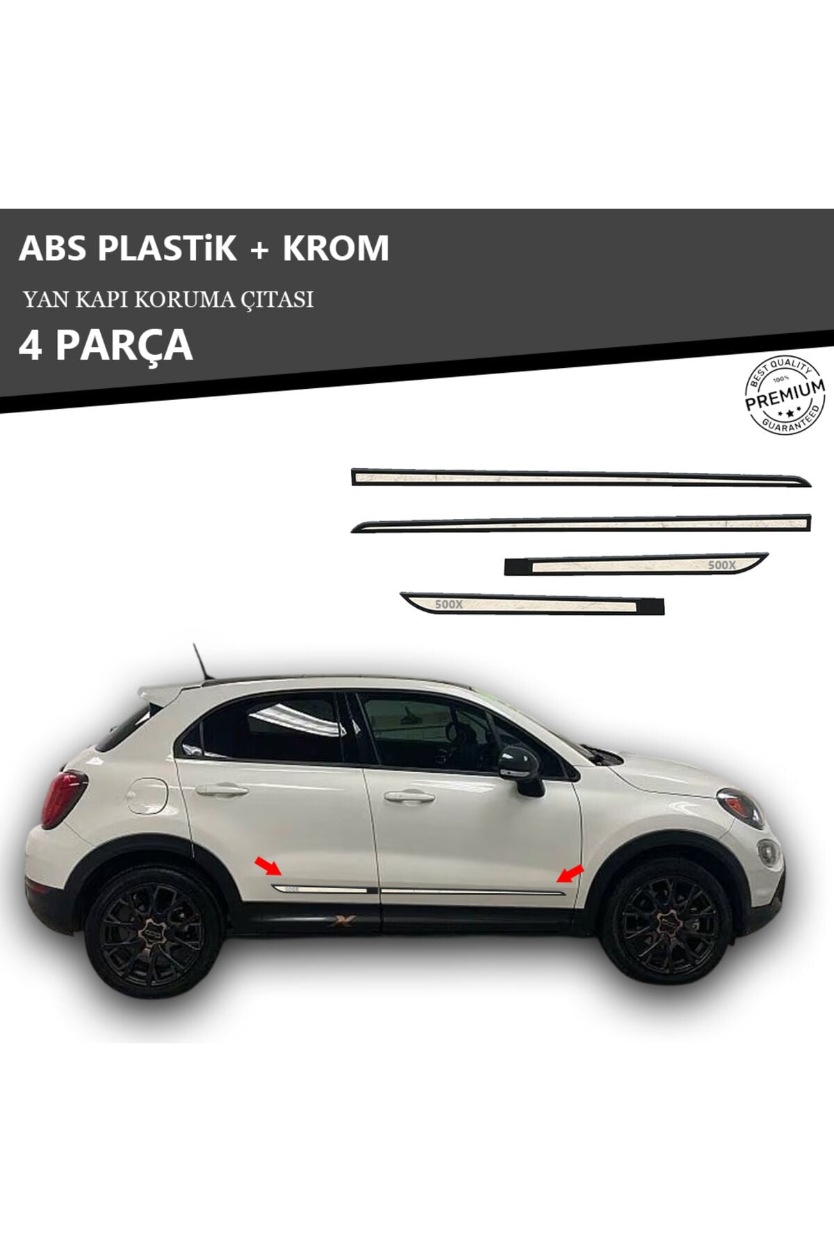 FIAT 500X YAN KAPI KORUMA ÇITASI PLASTİK + KROM
