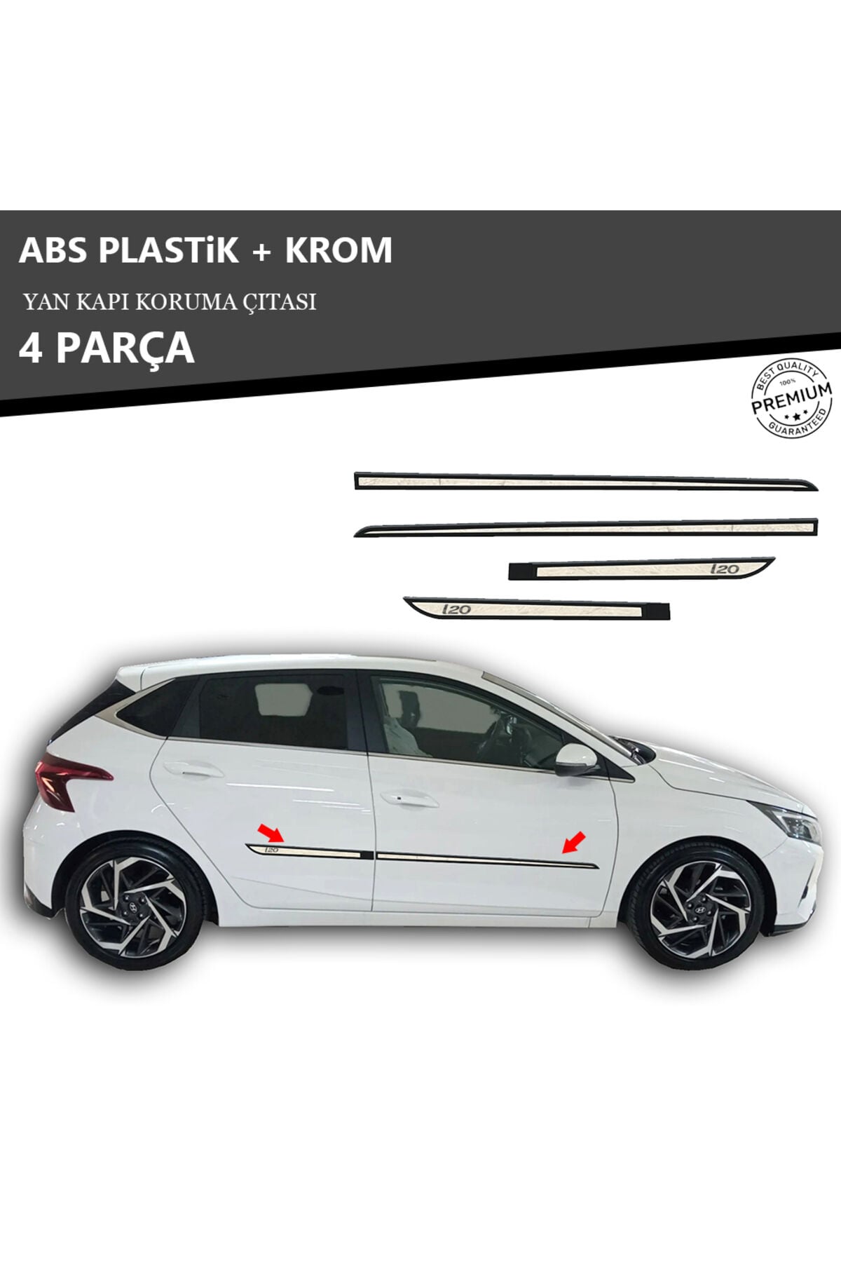 HYUNDAİ İ20 YAN KAPI KORUMA ÇITASI PLASTİK + KROM