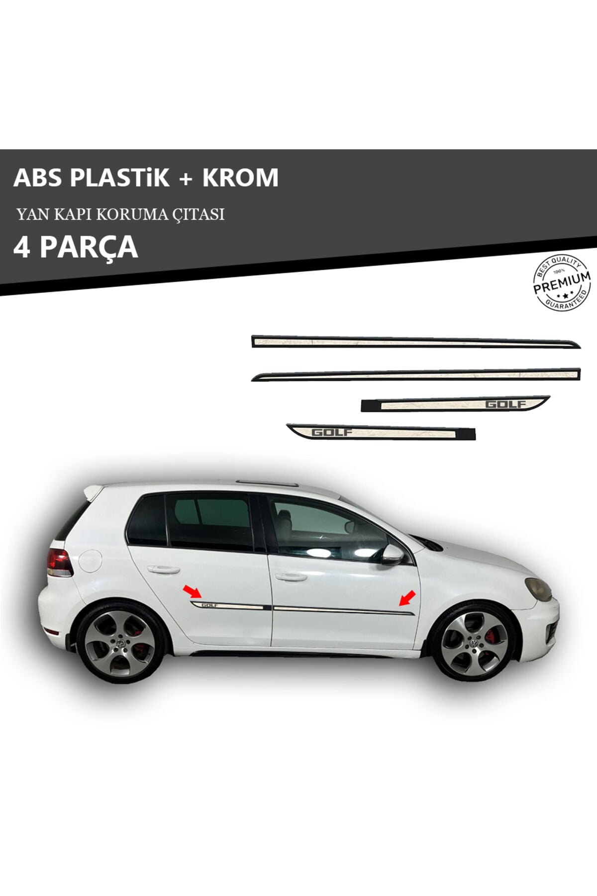 VOLKWAGEN GOLF 6 YAN KAPI KORUMA ÇITASI PLASTİK + KROM