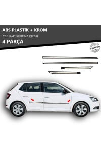 SKODA FABIA 2014 ÜZERİ YAN KAPI KORUMA ÇITASI PLASTİK + KROM