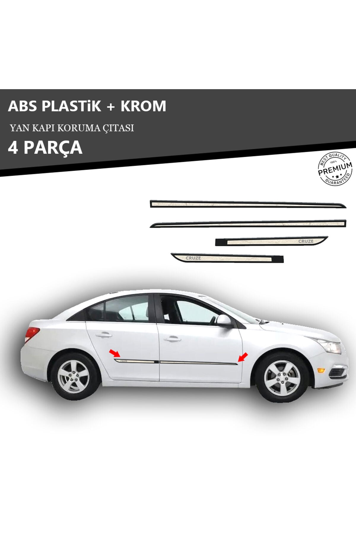 CHEVROLET CRUZE YAN KAPI KORUMA ÇITASI PLASTİK + KROM
