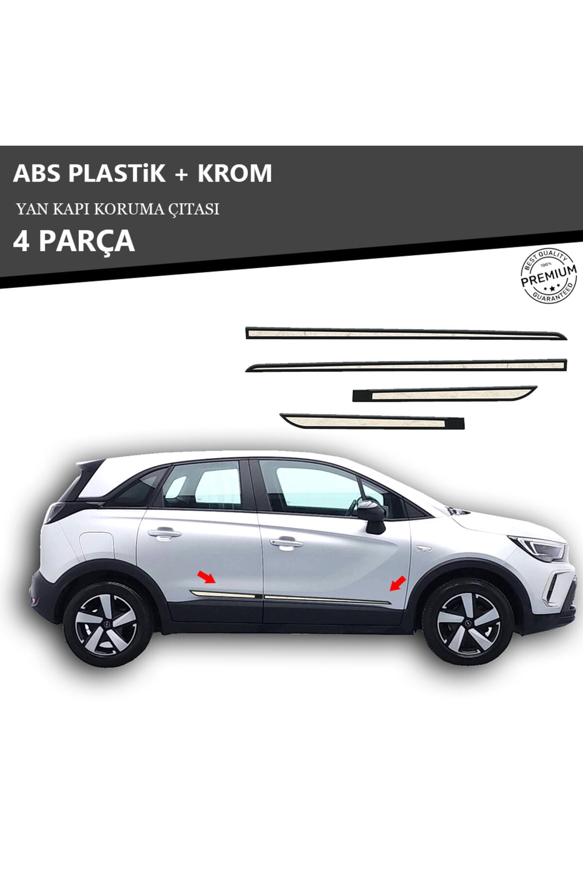 OPEL CROSSLAND YAN KAPI KORUMA ÇITASI PLASTİK + KROM