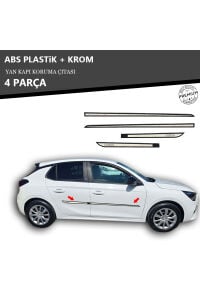OPEL CORSA E YAN KAPI KORUMA ÇITASI PLASTİK + KROM