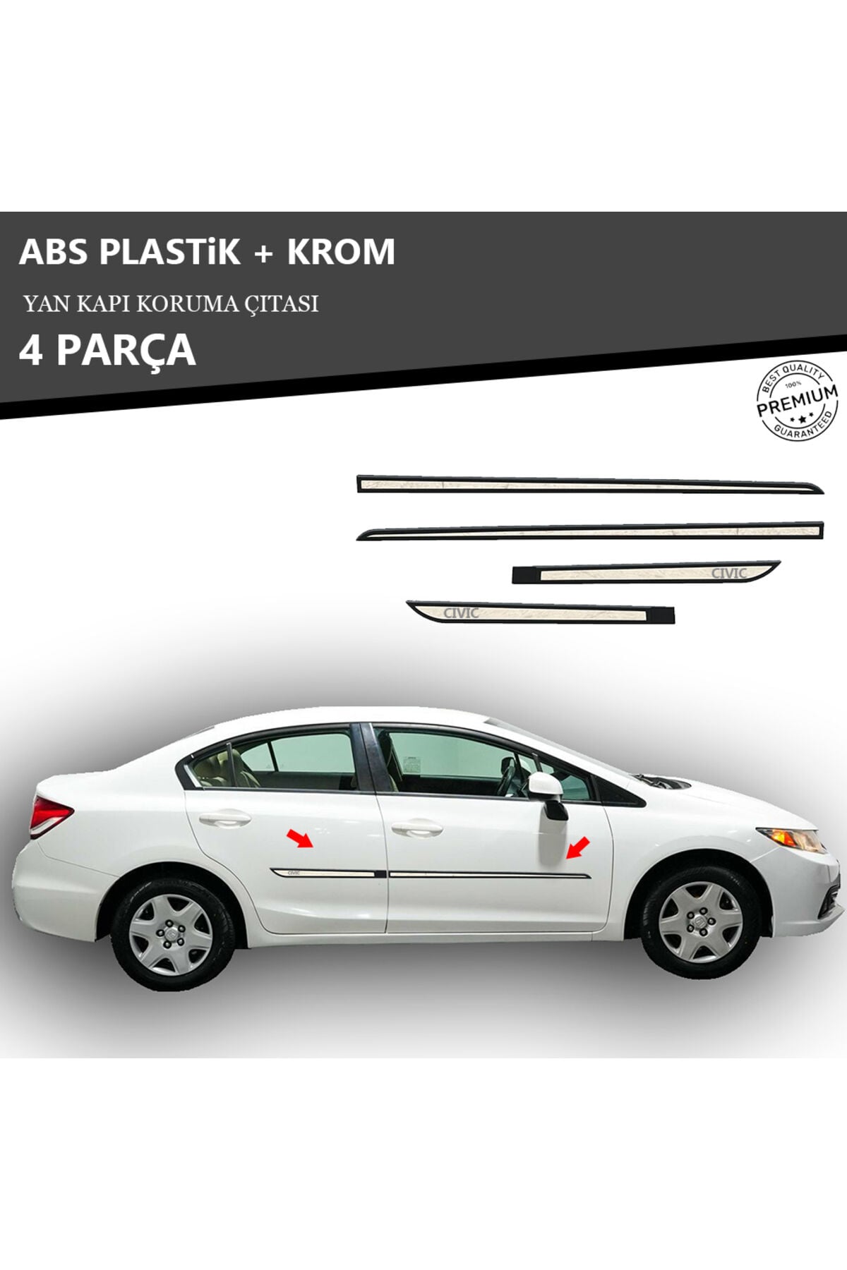 HONDA CİVİC FB7 2016-2015 YAN KAPI KORUMA ÇITASI PLASTİK + KROM