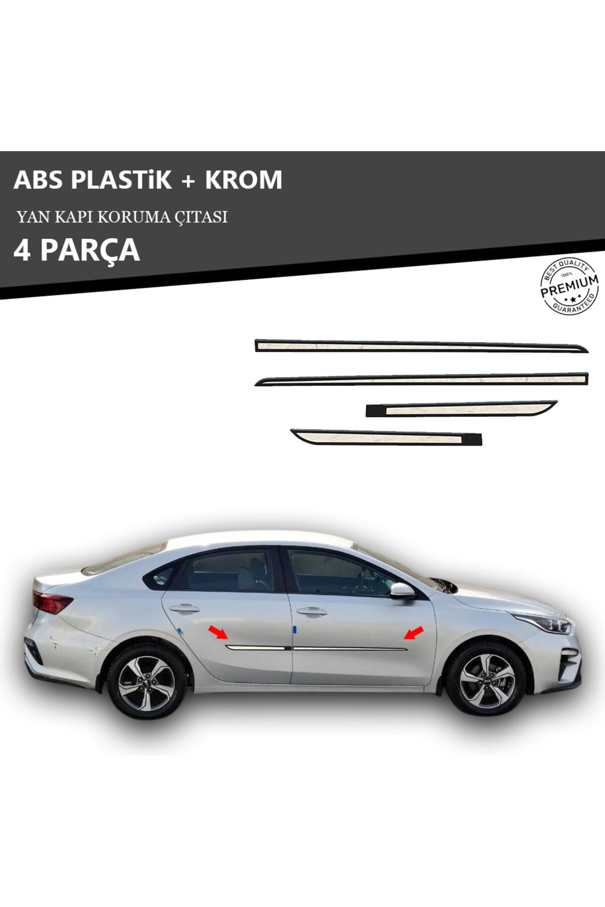 KİA CERATO 2011 ÜZERİ YAN KAPI KORUMA ÇITASI PLASTİK + KROM