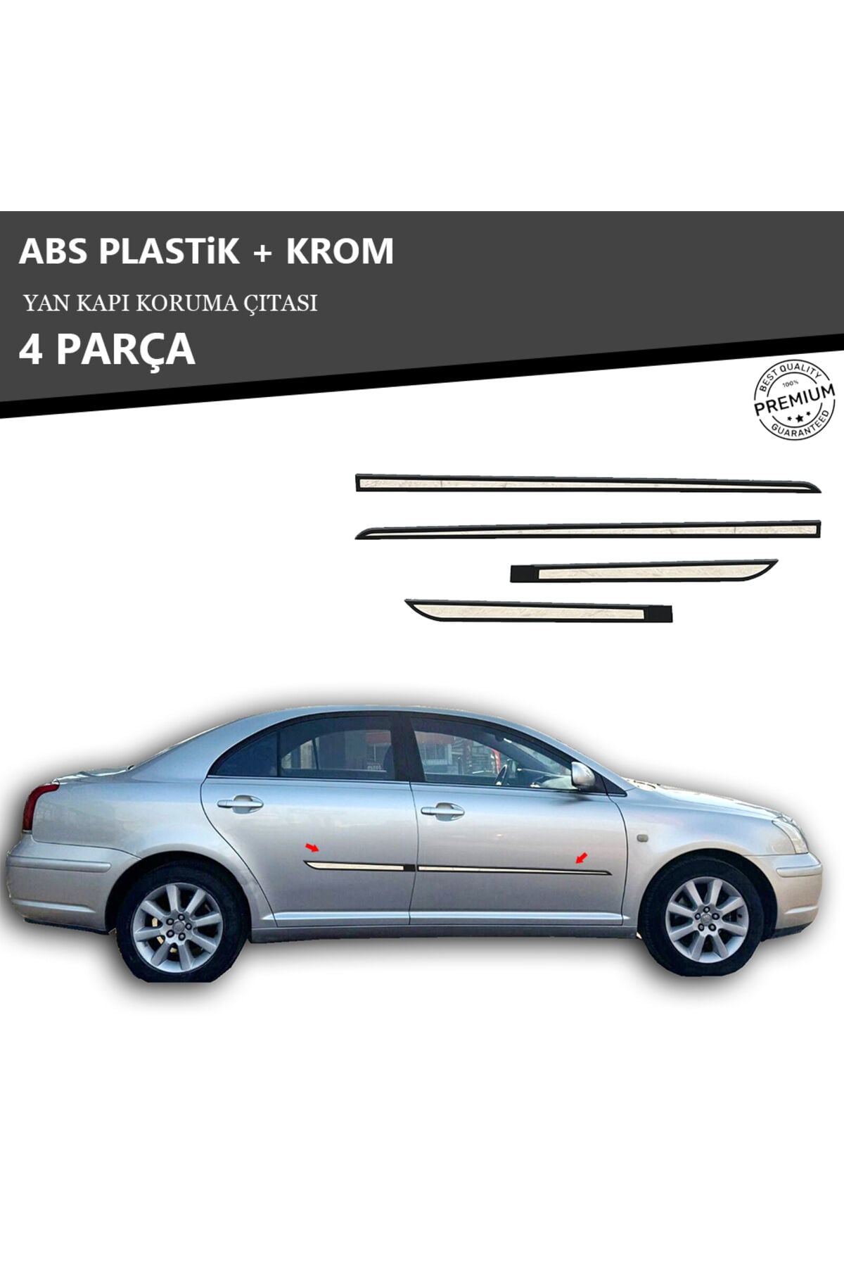 TOYOTA AVENSIS 2003 ÜZERİ YAN KAPI KORUMA ÇITASI PLASTİK + KROM