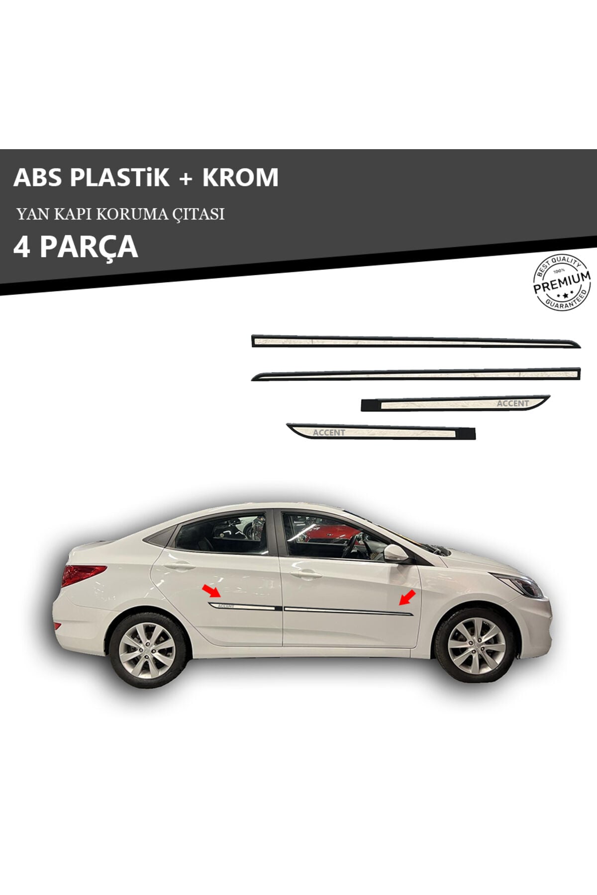 HYUNDAI ACCENT BLUE YAN KAPI KORUMA ÇITASI PLASTİK + KROM