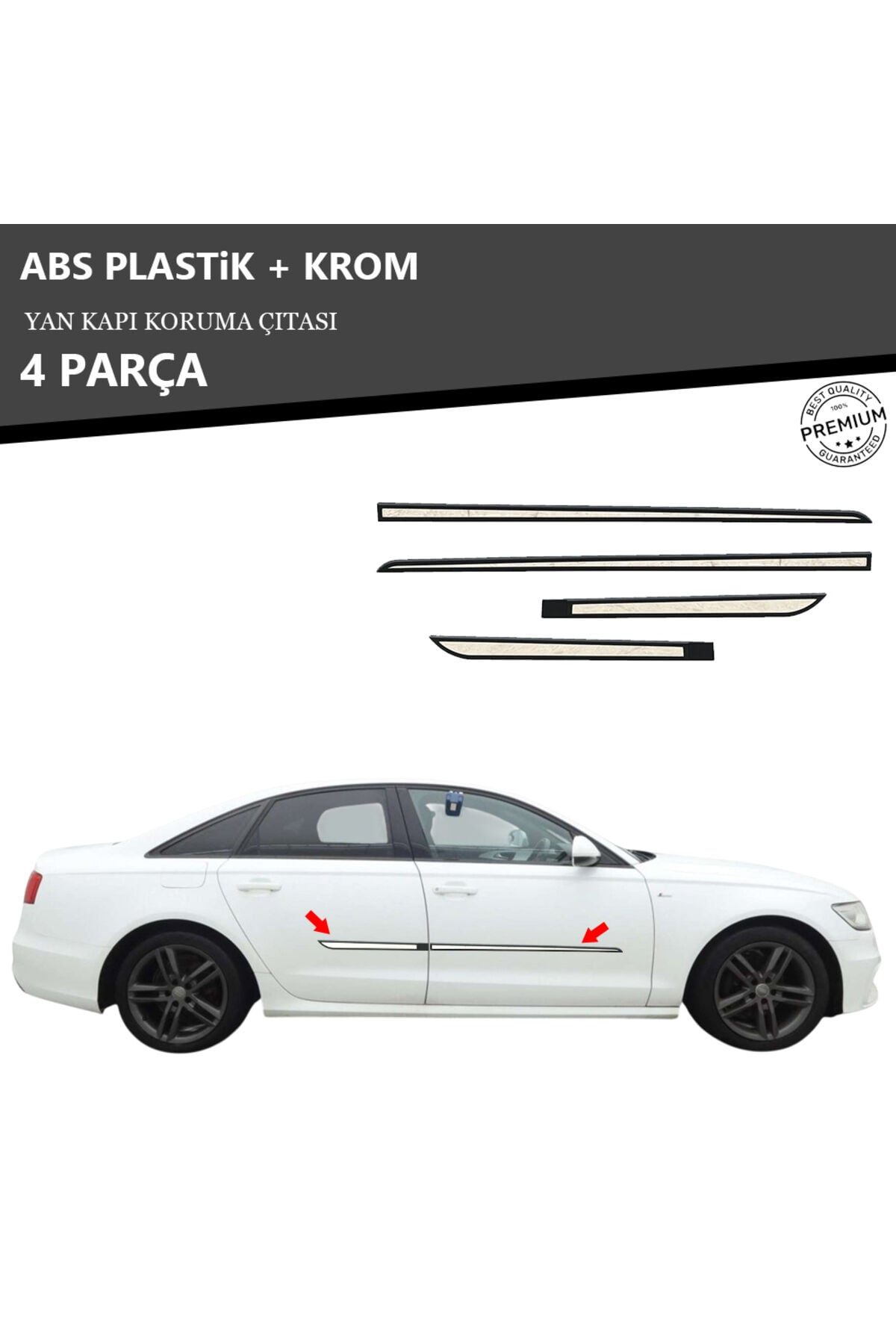 AUDI A6 2011 ÜZERİ YAN KAPI KORUMA ÇITASI PLASTİK + KROM